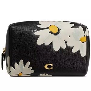 Coach Black and White Floral Cosmetic Bag